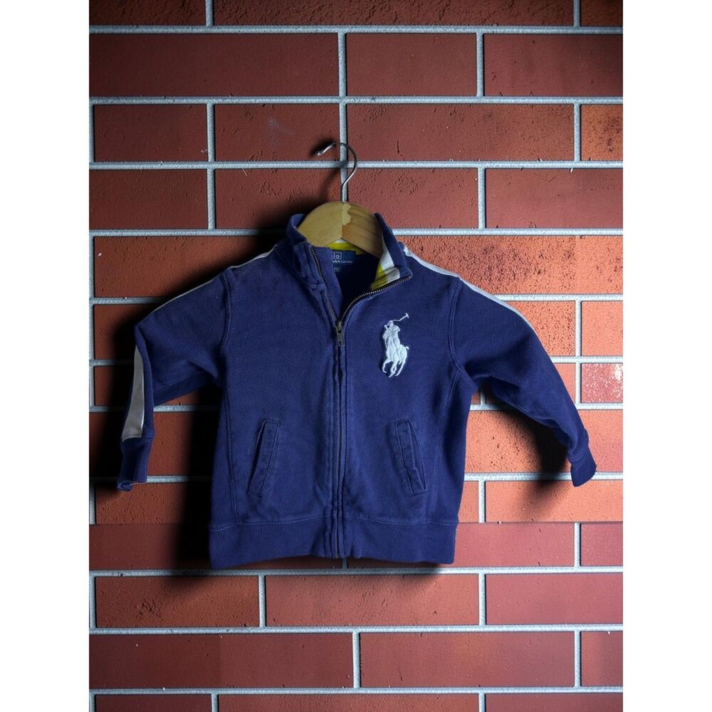 Polo Ralph Lauren Big Pony Full Zip Track Jacket Kids Size 4 Navy